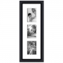 Cadre en bois arrondi noir 2 cm multivues 3 photos 10x15 ou 15x10 