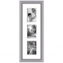 Cadre bois arrondi gris 2 cm multivues 3 photos 10x15 